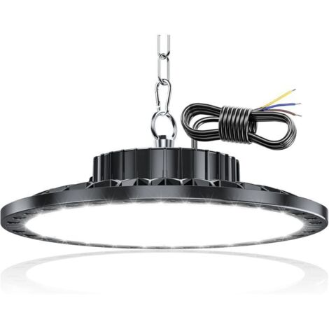 Projecteur LED Industriel 100W 1 Pièces, 10000LM UFO Éclairage de Plafond LED, IP65 Étanche Lampe Atelier, 7000K Blanc Froid Plafonnier LED pour Garage Entrepôt Atelier Sous-sol Usine