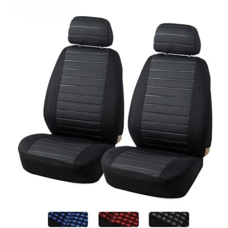 Housses de Siège de Voiture Avant Universelle 2 sièges, Tissu Housse Couverture Couvre Sieges Auto, Compatible avec L'airbag, Convient à la Plupart des Voitures Camionnette SUV Camion, Gris (1/5)