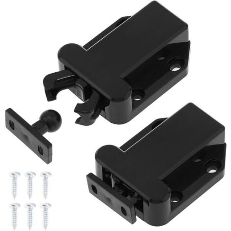 Loqueteau pour meuble – Lot de 6 loquets à libération tactile – Pour portes d'armoire et tiroirs – Matériau ABS durable (1/5)