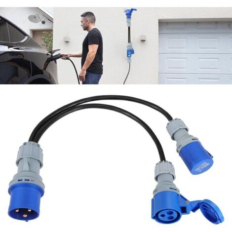 32A prise à 2 x 16A prises, 2 voies lourdes puissance Splitter Caravane câble de raccordement, convertisseur d'adaptateur de caravane électrique plomb camping électrique câble de raccordement