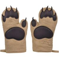 Cuisine cuisson barbecue épaississement pattes d'ours maniques et gants de four, four ours mains mitaines, 1 paire ensemble de 2