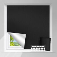 Aiperq – Store occultant fenêtre sans perçage – Tissu Oxford haute densité – Revêtement PU argenté – 15 attaches auto-adhésives – Pour fenêtres de toit