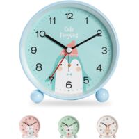 RéVeil Enfant GarçOn Fille, RéVeil éDucatif pour Enfants -Jour/Nuit, Facile à RéGler Et à Piles, Veilleuse RéVeil De Voyage Silencieux Non Tic-Tac(Manchot)