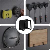 LAOA Lot De 4 Supports De Tringle à Rideaux En Acier Inoxydable Pour Penderie De Salle De Bain Et Cuisine Noir 25 Mm 85136975