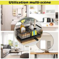 Porte-éponge 4 En 1 Pour évier - Organisateurs De Cuisine Avec Crochet Autocollant Et Ventouses Antirouille Et Pratique