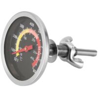 YMYNY Stainless steel BBQ grill thermometer, smoking thermometer, temperature display 10-400 °C, stainless steel