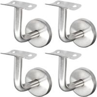 YMYNY 304 Stainless Steel Handrail Support for Stair Railing, Wall Support, Wooden Railing, Silver (4 Pack)