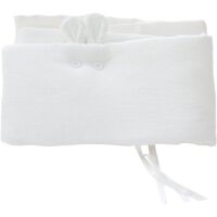 YMYNY 200cm Baby Bed Bumper for Newborns, Padded Pillow with Cute Bunny Ears (White)