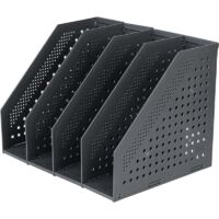 YMYNY 4 Compartment Foldable Magazine Rack, Adjustable Storage Box, Desk Organizer, Bookends, Document Holder, Stand, Folder, Magazines, Book Storage Module, Filing Cabinet (Black)