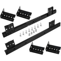 YMYNY Drawer Slides, 350 mm, Drawer Slide, Ball Bearing Guide for Sliding Keyboard Tray (1 Pair), Black