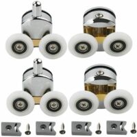 YMYNY Set of 4 Double Rollers - for Sliding Shower Door, 2 23mm Diameter Wheels for Bathroom Zinc Alloy, Replacement Rollers for Sliding Shower Door - Upper and Lower Double Wheels
