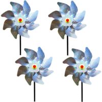 YMYNY Bird Scarer Garden Decoration Anti Pigeon Spike Reflective Bird Repellent Reflective Windmill to Protect Garden Orchard and Courtyard 53 x 18 cm (4 Pack)