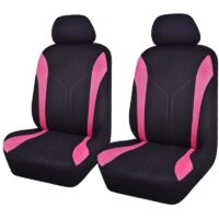 YMYNY Universal Fashion Mesh Car Seat Covers (2 Fronts, Black Pink)