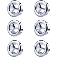 YMYNY 6 Pieces Sink Overflow Ring, Kitchen Overflow Round Cover, Overflow Sink Hole Cover, for Wash Basin, Bathroom, Kitchen (Silver)