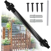 YMYNY 14 inch spring door closer, adjustable outdoor door closer, carbon steel spring door closer, screw, garden door closer for household doors, agricultural fences