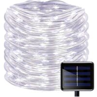 YMYNY 100 LED Solar String Lights, Waterproof 39ft/12m Outdoor Copper Wire Tube Rope String Lights for Christmas Garden Yard Pathway Fence Tree Backyard (White)