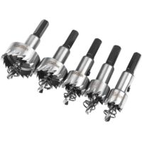 YMYNY Hole saw set, 5 pieces, HSS cobalt hole saw Ø16/18.5/20/25/30 mm, high-speed steel hole saw alloy, steel, stainless steel, suitable for wood, plastic, metal