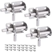 YMYNY Set of 4 sliding door locks, interior door lock garden door, stainless steel sliding door latch, wooden door lock, sliding door lock for bathroom, bedroom