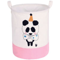 YMYNY Foldable Waterproof Baby Laundry Basket, Dirty Clothes Storage Basket, Laundry Bag, Round Fabric Storage Bucket for Laundry Room, Kids Toys (Panda)