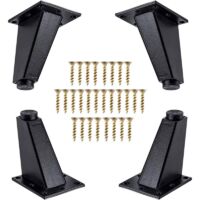 YMYNY 4pcs Furniture Legs, Slanted Aluminum Metal Furniture Legs, Sofa Legs Replacement for Cabinet, Sofa, Table, Dresser, Mounting Screws Included, Black, 80mm
