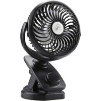 YMYNY Battery Powered Fan, Oscillating USB Fan with 4000mAH Rechargeable Battery, Portable Mini Fan for Stroller, Car, Gym, Office, Outdoor, Travel, Camping