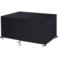 YMYNY Garden Furniture Cover, 420D Oxford Fabric, Furniture Protective Cover, Waterproof Garden Table Cover, Protective Tarpaulin with Rope and Locking Buckle, Black, 100 x 80 x 85 cm