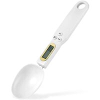 YMYNY Spoon Scale, Measuring Spoon, Portable Electronic Scale, Kitchen Food Scale, LCD Display, Mini Digital Scale, 500g/0.1g, Essential Kitchen Tools (White)