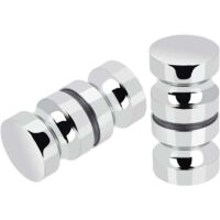 YMYNY Set of 2 Shower Door Handles Bathtub Shower Door Handle 30mm Polished Chrome Replacement Door Handles Round Glass Door Handle Stainless Steel Durable