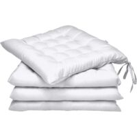 YMYNY Lea Garden Chair Cushions – Set of 4 – Comfortable and Thick Outdoor Cushions – Ideal for Indoor and Outdoor Use – 40 x 40 x 5 cm – White
