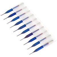 YMYNY 10pcs Taper Carbide End Mills Drill Bits Tungsten Burr Blue Coated End Mills for SCM PCB Engraving Machine (0.6mm)