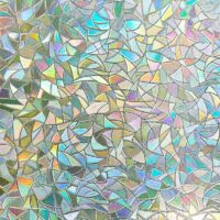 YMYNY Rainbow Effect Electrostatic Window Film, Decorative Anti-Peek Window Film, 3D Anti-UV Window Film, Blackout Window Film, Ideal for Bedroom, Office, Kitchen, 60 x 300 cm