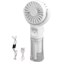 YMYNY Desk Fan Portable Rechargeable Desk Fan with 4 Speed Settings and Water Mist for Kids Students (White)