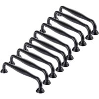 YMYNY 10pcs Black Furniture Handle - Black Kitchen Furniture Handle, Bedroom Drawer Door Handles, Center Distance 96mm, Handles for Wardrobes