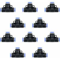 YMYNY 10 Pièces Connecteur Pneumatique Raccords De Tuyau Raccord Rapides 6Mm Raccords Rapides Pneumatiques Pneumatiques Push In Raccord De Tube De Ligne D'Air En Plastique