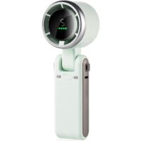 YMYNY 5000MAH Portable Folding Portable Mini Turbo Fan 5 Adjustable Speeds Portable Digital Display Fan (Green)
