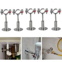 YMYNY 5Pcs Adjustable Pipe Support Clamps Stainless Steel Wall Mount Pipe Bracket Strong Stable for Diameter 32-34mm for Fixing Pipes, Tubes, Rods, etc.