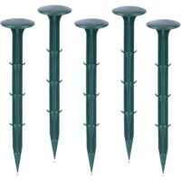 YMYNY Garden fixing stakes made of plastic, for the garden to secure weed control materials, UV protection (100 pieces, green)
