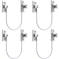 YMYNY 4pcs Window Opener Door Window Door Restrictor Lock UPVC Window Restrictor Lock Security Latch Cable Restrictor Lock with Key and Screws