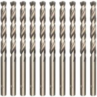 YMYNY 10pcs M35 High Speed Steel Cobalt Gold Twist Drill Bit Set for Drilling Stainless Steel, Hard Steels, Cast Iron, Copper, Aluminum, Wood and Plastic, 5mm x 86mm