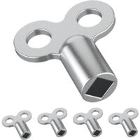 Jeu de 5 clés de vidange pour radiateur Ulisem - Clé de vidange robuste en aluminium - Clé de vidange pour de nombreux radiateurs - Clé de vidange pratique pour radiateurs