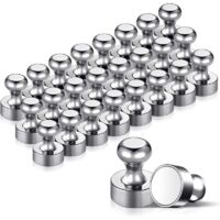 24PCS Aimant Puissant, Magnet Métalliques Aimant Puissant 12x16mm - Aimants en Acier Inoxydable Aimants Frigo pour Tableau D'affichage, Réfrigérateur etc. - avec Boîte de Rangement