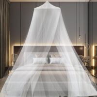 Moustiquaire de lit, Grand Moustiquaire Lit Double et Simple, Universelle Moustiquaire de Lit pour Bebe Enfant Adulte, Moustiquaire pour Lit, Ciel de Lit pour Maison et Voyage(Blanc)