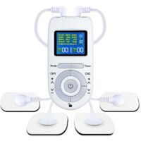 Stimulateur musculaire TENS double canal - 20 modes - Electrodes 2" et 2"x4" - Soulagement professionnel