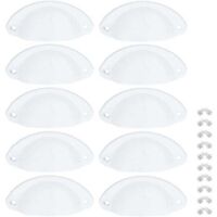 10 Pcs White Shell Cabinet Handle Vintage Handle for Drawer Cupboard 82mm Door Knob Closet with Screws
