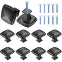10 Pieces Black Kitchen Cabinet Handle, Drawer Handle Door, Furniture Knob Kitchen Door 1.2 in/30 mm, Furniture Handles for Closet