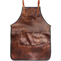 PU Tablier en Cuir ,Tablier en Cuir pour grillades ,Tablier en Cuir Vintage,pour BBQ et Cuisine et Bar