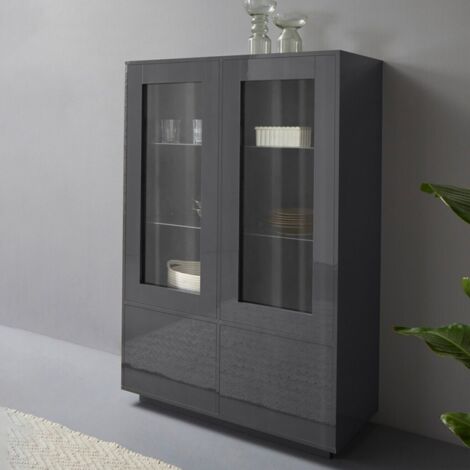 Credenza moderna alta con vetrina 100cm cucina soggiorno Syfe Report
