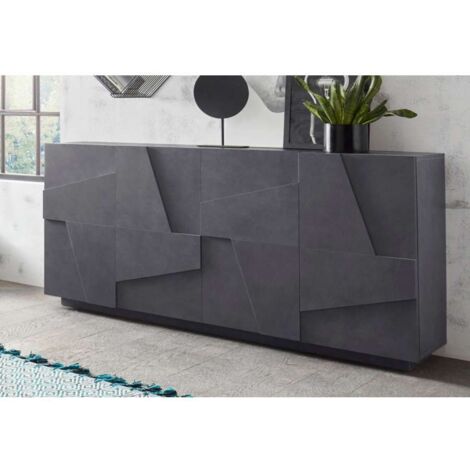 Mobile Basso 160 cm Credenza in Legno Ardesia Madia con Ante da Soggiorno