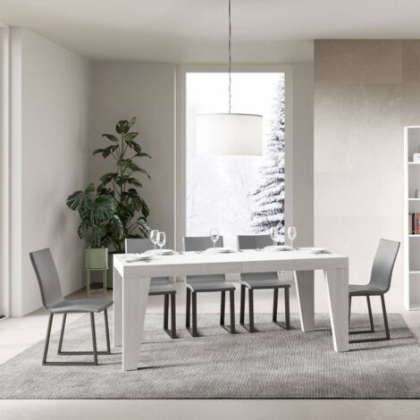 Tavolo allungabile 180/440x90 cm Naxy bianco frassino