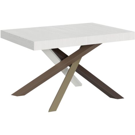Tavolo allungabile 130/390x90 cm Volantis bianco frassino gambe multicolore 4/C